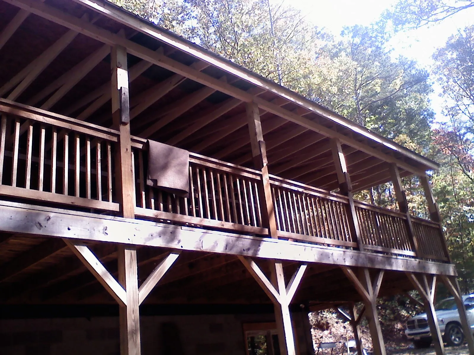 Timber framing under a new elevated porch and deck — Roof Leak Repair in Yorkshire by Roofing Brothers